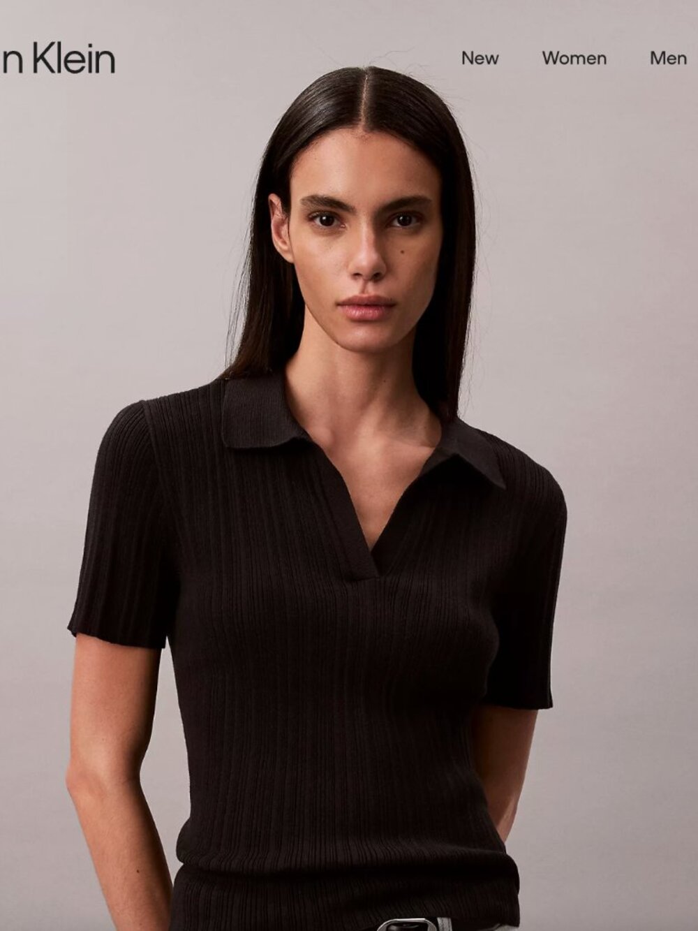 Calvin Klein Smooth Cotton Rib Polo T-Shirt